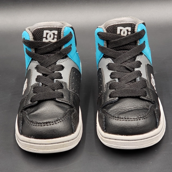 DC Pure High Top Toddlers Sneaker. Black / Blue Size 7 - Picture 4 of 14